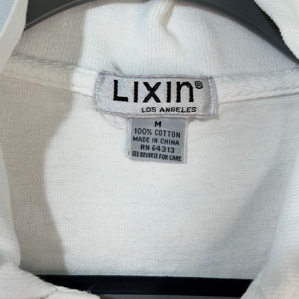 LIXIN Byrkit 88' Oversized Thick Cotton Zebra Henley Shirt 80s VTG Size Medium - Picture 3 of 8